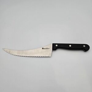 Ronco Six Star+ Sportsman Knife Serrated Curved Stainless Steel Black Handle